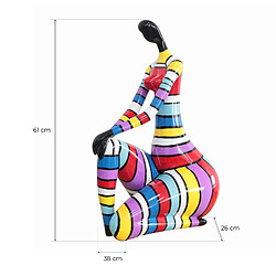 Acheter Statuette Silhouette Décorative Femme Assise Kuatéh Rachel en Polyrésine 38x26x61 cm Multicolore