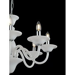 Fan Europe Chandelier sans abats jours Soffio 6 ampoules Verre blanc