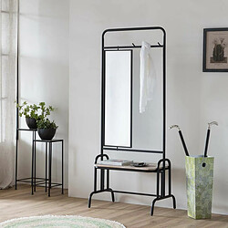 Meuble d'Entrée Alexandra House Living Noir Fer Bois d'épicéa 45 x 181 x 77 cm