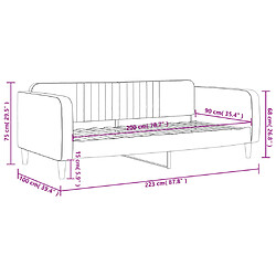 vidaXL Lit de repos sans matelas jaune 90x200 cm velours pas cher