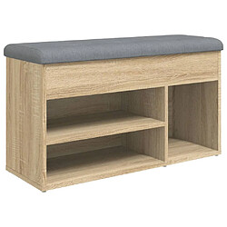 Decoshop26 Banc de rangement à chaussures couleur chêne 82 x 32 x 45,5 cm bois d'ingénierie brun DEC024895