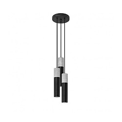 Luminaire Center Suspension Borgio Cluster Acier,béton Gris noir 3 ampoules 110cm