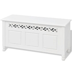 Helloshop26 Banquette pouf tabouret meuble banc de rangement en style baroque blanc 3002032