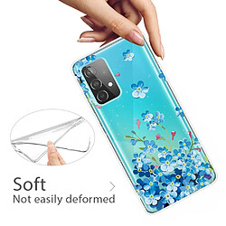 Coque en TPU antichoc, anti-rayures fleurs bleues pour votre Samsung Galaxy A73 5G