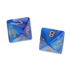 Acheter 10pcs 8 sided dés d8 dés poliédrique pour les jeux de table des donjons et des dragons bleu violet