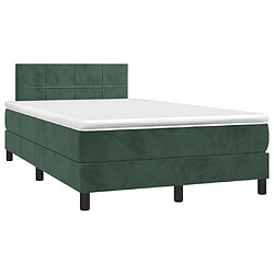 Avis Maison Chic Lit adulte- Lit + matelas,Sommier à lattes de lit et matelas Vert foncé 120x200cm Velours -GKD91161