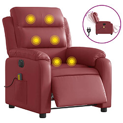 vidaXL Fauteuil de massage inclinable électrique rouge bordeaux