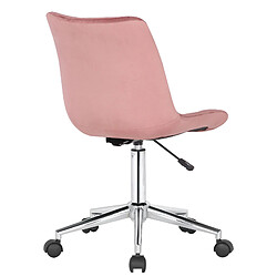 Avis Decoshop26 Chaise de bureau en velours rose sur roulettes design moderne hauteur réglable BUR10598