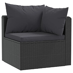 Avis Maison Chic Salon de jardin 5 pcs + coussins - Mobilier/Meubles de jardin - Table et chaises d'extérieur Résine tressée Noir -MN29284