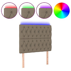 Maison Chic Tête de lit scandinave à LED,meuble de chambre Taupe 100x7x118/128 cm Tissu -MN39899