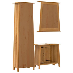 Maison Chic Armoire de Bain | Ensemble de 3 meubles salle de bain bois de pin massif -GKD55981 pas cher