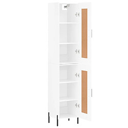 Avis vidaXL Buffet haut Blanc brillant 34,5x34x180 cm Bois d'ingénierie