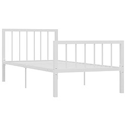 Maison Chic Lit adulte - Lit simple Cadre de lit,Structure du lit Contemporain Blanc Métal 90 x 200 cm -MN89157