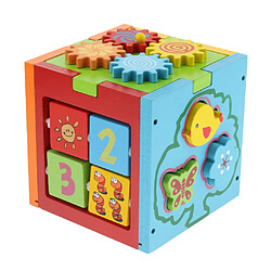 Jeu de Engrenages Rotatif Puzzle en Bois Bloc Géométriques Couleurs et Formes pour Enfants Montessori Jouets Éducatif pas cher