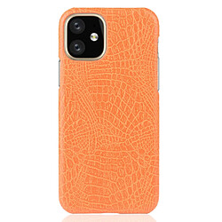 Wewoo Coque Rigide Pour iPhone 11 Crocodile antichoc Texture PC + Etui PU Orange