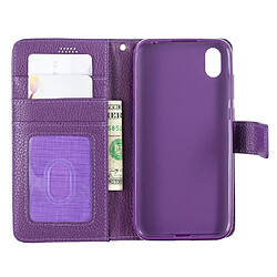 Avis Wewoo Housse Coque Pour Huawei Y5 2019 Lychee Texture en cuir à rabat horizontal avec support et fentes cartes et portefeuille et cadre photo violet