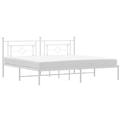 Maison Chic Cadre/structure de lit métal et tête de lit pour adulte - Lit Moderne Chambre blanc 193x203 cm -MN22718 