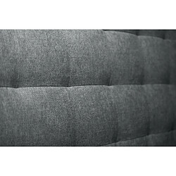 Sommeil de plomb Lit 135x190cm avec tête de lit capitonnée tissu et sommier kit gris anthracite - Hauteur totale : 29cm