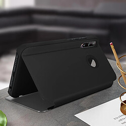 Avizar Housse Huawei P40 Lite E Clapet Translucide Design Miroir Support Vidéo Noir