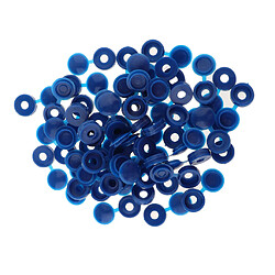 Capuchons à vis à pression à charnière en plastique à charnière en plastique avec couvercle décoratif, 50pcs bleu