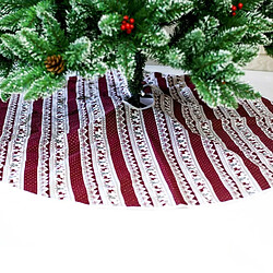 Wewoo 2 PCS Creative arbre de Noël bas tissu jupe décorative d'impressiontaille 120x120CM rayé rouge et blanc