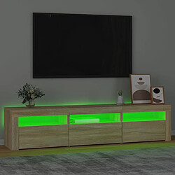 Avis vidaXL Meuble TV avec lumières LED Chêne sonoma 180x35x40 cm