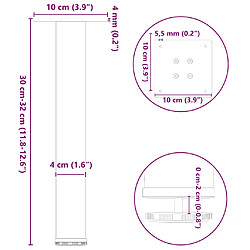 vidaXL Pieds de table basse 4 pcs anthracite 30-32 cm acier pas cher