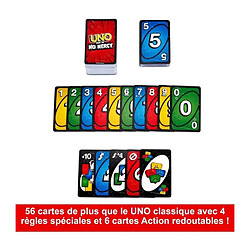 Mattel Games Jeu de cartes UNO SHOW EM NO MERCY - MATTEL - HWV18 - 56 cartes - Nouvelles regles impitoyables pas cher