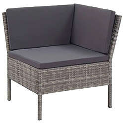 Avis Maison Chic Salon de jardin 6 pcs + coussins - Mobilier/Meubles de jardin - Table et chaises d'extérieur Résine tressée Gris -MN50272