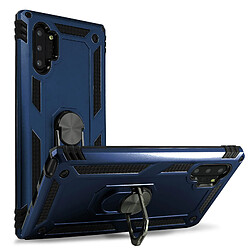 Avizar Coque Galaxy Note 10 Plus Bi matière Rigide Souple Bague Support Vidéo Bleu nuit