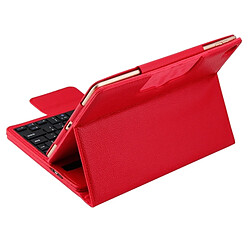 Wewoo Clavier QWERTY rouge pour iPad Pro 9.7 pouces / Air 2 / Air séparable ABS Bluetooth + Litchi Texture horizontale Flip étui en cuir avec support pas cher