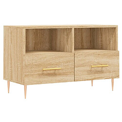 Maison Chic Meuble TV scandinave - Banc TV pour salon Chêne sonoma 80x36x50 cm Bois d'ingénierie -MN99403