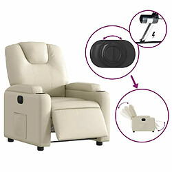 Maison Chic Fauteuil Relax pour salon, Fauteuil inclinable électrique Crème Similicuir -GKD91595 pas cher