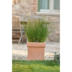 NICOLI Cache pot Themis Quadro I - 40 x 40 x 40 cm - Marron terracotta