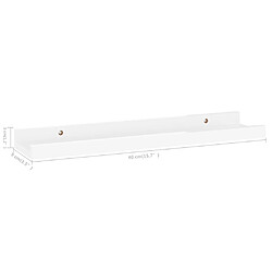 vidaXL Étagères murales 2 pcs Blanc brillant 40x9x3 cm pas cher