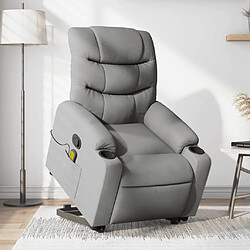 vidaXL Fauteuil de massage inclinable Gris clair Tissu