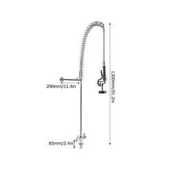 ComfortXL Robinet vertical g1/2 avec douchette extractible - accessoire d'évier commercial