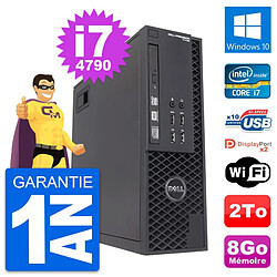 PC Dell Precision T1700 SFF Intel i7-4790 RAM 8Go Disque 2To Windows 10 Wifi - Occasion