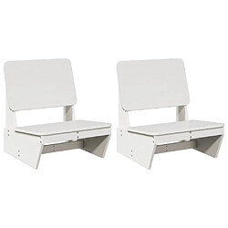 vidaXL Chaises de jardin lot de 2 blanc 60x64x70,5 cm bois massif pin