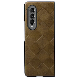 Coque en TPU + PU texture la grille vert pour votre Samsung Galaxy Z Fold3 5G