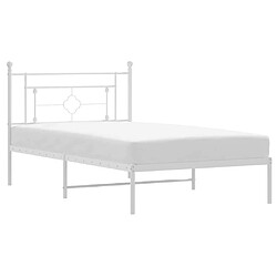 Maison Chic Cadre/structure de lit métal et tête de lit pour adulte - Lit Moderne Chambre blanc 107x203 cm -MN61234