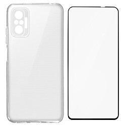 Avizar Coque Redmi Note 10 Pro Souple et Verre Trempé 9H Transparent noir