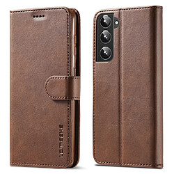 Etui en PU LC.IMEEKE avec support marron foncé pour votre Samsung Galaxy S21 5G