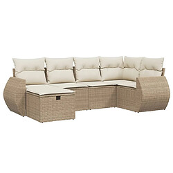 Maison Chic Salon de jardin avec coussins 6 pcs, Ensemble Tables et chaises de jardin, beige résine tressée -GKD263511