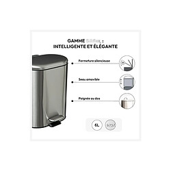 Five Simply Smart Poubelle Siliflex 6 L Inox - FIVE