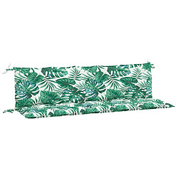 vidaXL Coussins de banc de jardin lot de 2 motif de feuilles