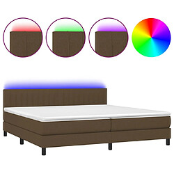 vidaXL Sommier à lattes de lit matelas et LED Marron foncé 200x200 cm