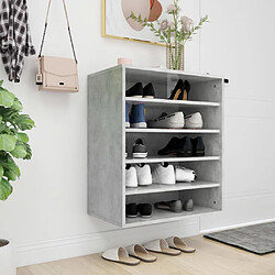 Avis Maison Chic Armoire à Chaussures Gris béton,Meuble de Rangement à Chaussures 60x35x70 cm Aggloméré -MN81012