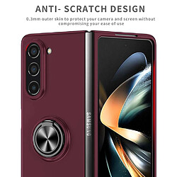 Htdmobiles Coque pour Samsung Galaxy Z Fold 5 5G - housse etui rigide bague anti choc magnetique - ROUGE BORDEAUX