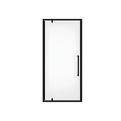 Vente-Unique Porte de douche pivotante en métal noir mat au style industriel - 90 x 195 cm - TAMRI